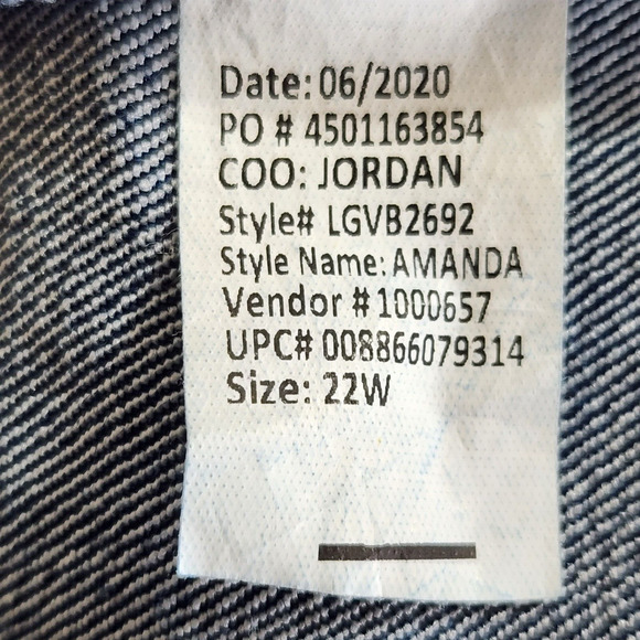 Gloria Vanderbilt Womens Amanda Jeans Plus Size 22W Petites Dark Wash Stretch - Picture 7 of 9